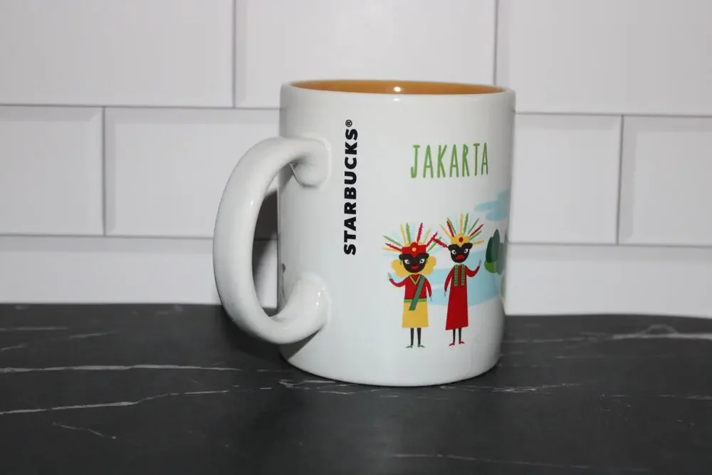 Starbucks Jakarta Indonesia Series 16oz Coffee Mug 2014 Collector EUC